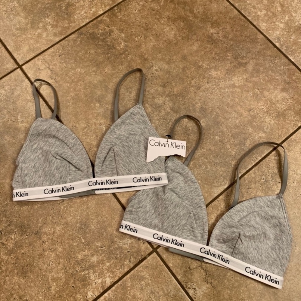 Calvin Klein gray triangle bralette